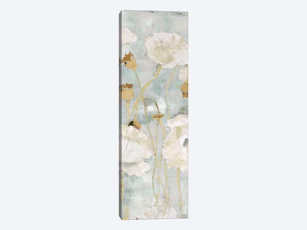Poppies In The Wind Cream Panel I by Marie Elaine Cusson 1-piece Canvas Art Print