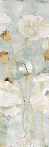 Roaring Brook Art: Poppies In The Wind Cream Panel I by Marie-Elaine Cusson