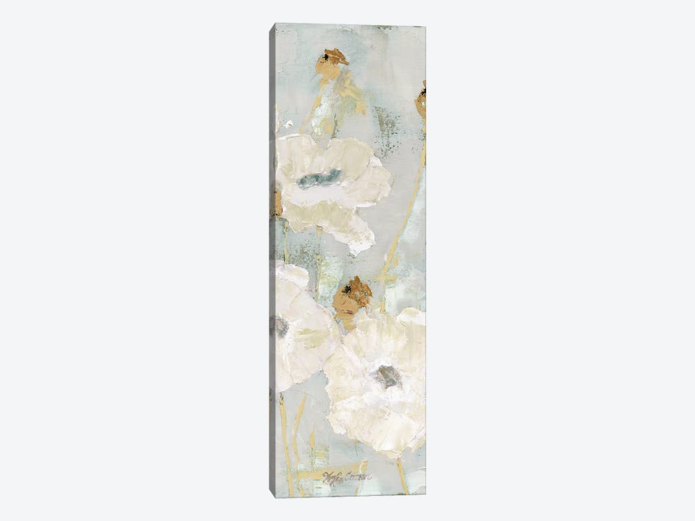 Poppies In The Wind Cream Panel II by Marie Elaine Cusson 1-piece Canvas Wall Art