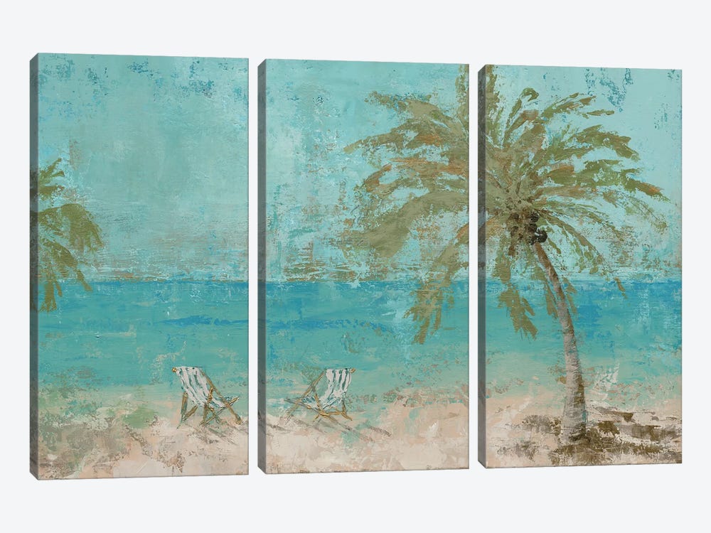 Beach Day Landscape I by Marie Elaine Cusson 3-piece Canvas Art Print
