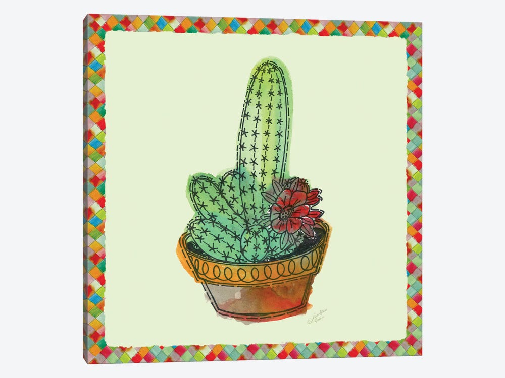 Rainbow Cactus III by Marie Elaine Cusson 1-piece Canvas Print