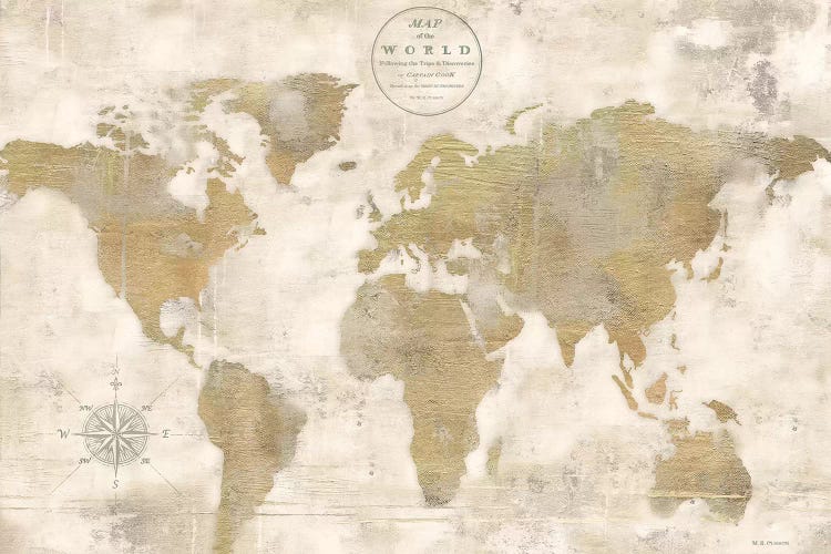 Rustic World Map Cream No Words