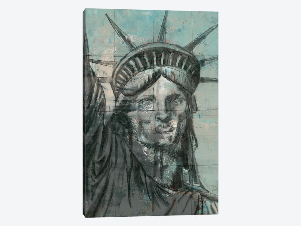 Statue Of Liberty Charcoal by Marie Elaine Cusson 1-piece Canvas Art