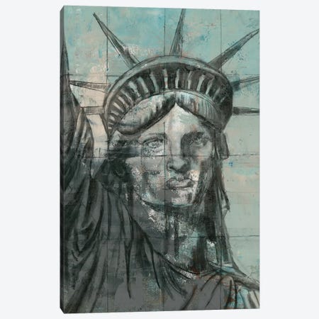 Statue Of Liberty Charcoal Canvas Print #MEC45} by Marie Elaine Cusson Canvas Wall Art