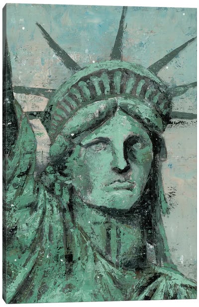 Statue Of Liberty Portrait Canvas Art Print - American Décor