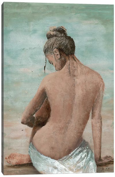 Study Of A Woman I (Head Left) Canvas Art Print - Marie-Elaine Cusson