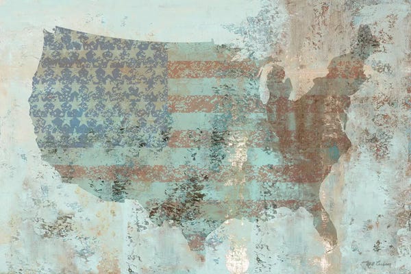 American Décor: Vintage USA Map by Marie-Elaine Cusson