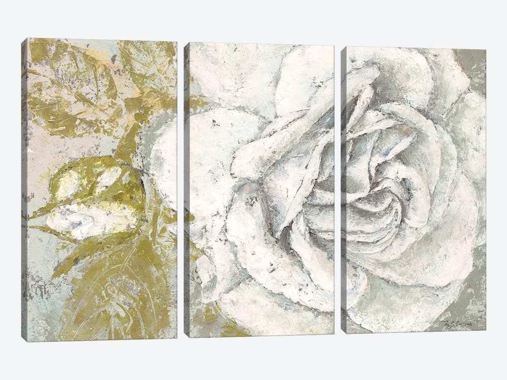 White Rose Blossom by Marie Elaine Cusson 3-piece Canvas Artwork