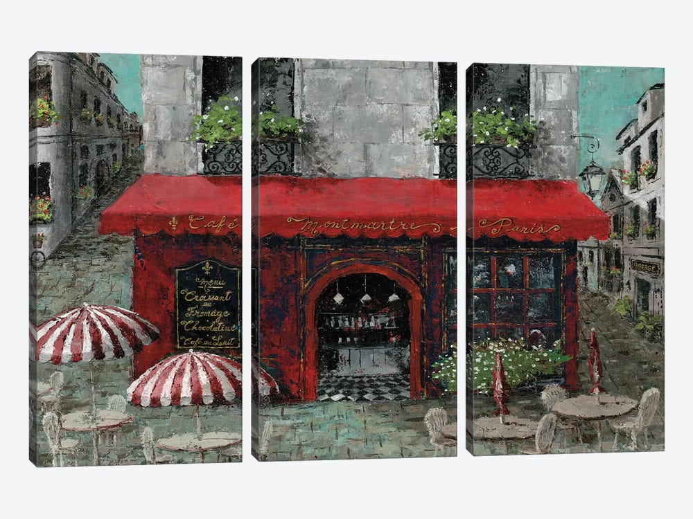 Café Monmartre by Marie Elaine Cusson 3-piece Canvas Art