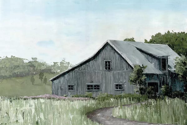 Marie-Elaine Cusson: Flower Field Barn by Marie-Elaine Cusson