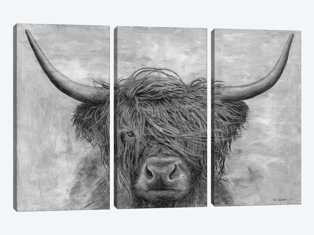 Scottish Bison by Marie Elaine Cusson 3-piece Canvas Print