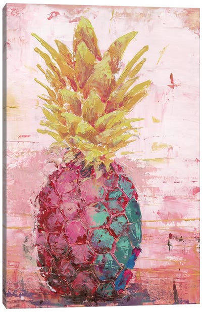 Painted Pineapple I Canvas Art Print - Pineapples