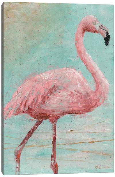 Pink Flamingo I Canvas Art Print - Kids Animal Art