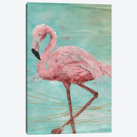 Pink Flamingo II Canvas Print #MEC64} by Marie Elaine Cusson Canvas Art