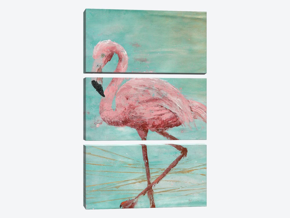 Pink Flamingo II by Marie Elaine Cusson 3-piece Art Print