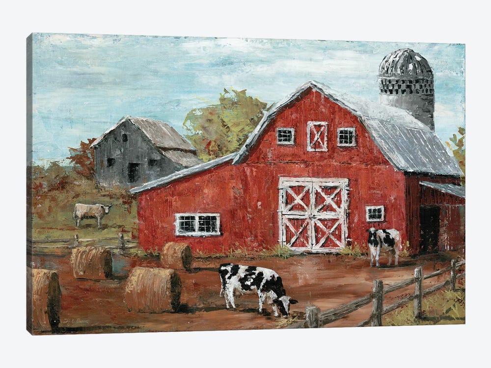 Red Country Barn by Marie Elaine Cusson 1-piece Canvas Art