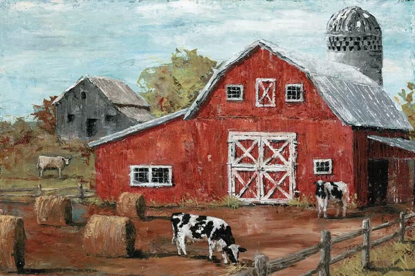 Marie-Elaine Cusson: Red Country Barn by Marie-Elaine Cusson