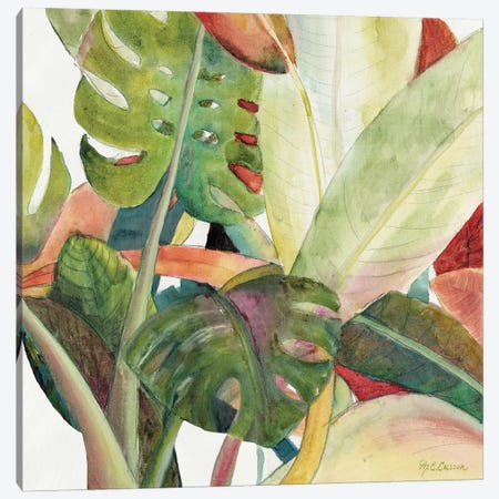 Tropical Lush Garden square I Canvas Print #MEC67} by Marie Elaine Cusson Canvas Wall Art