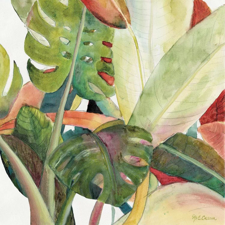 Tropical Lush Garden square I by Marie Elaine Cusson wall art