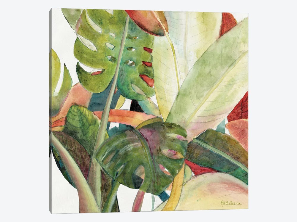 Tropical Lush Garden square I by Marie Elaine Cusson 1-piece Canvas Artwork