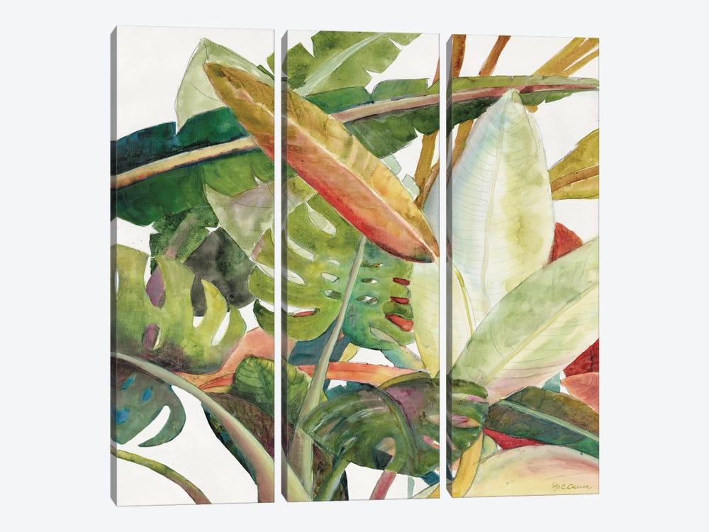 Tropical Lush Garden Square II by Marie Elaine Cusson 3-piece Canvas Print