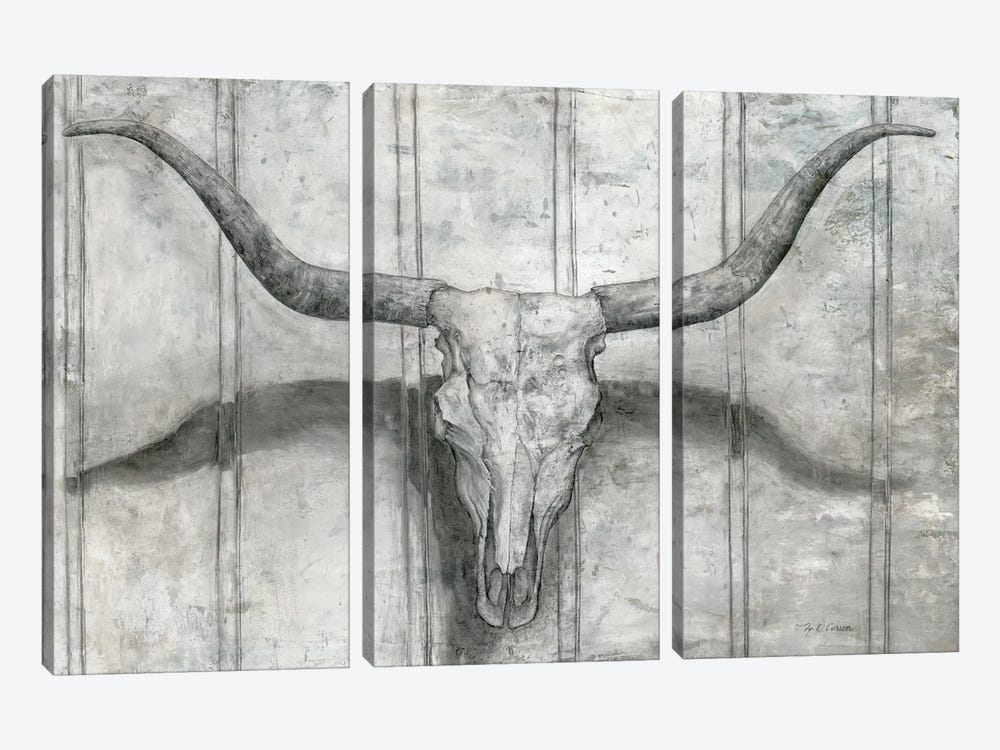 Longhorn by Marie Elaine Cusson 3-piece Canvas Print