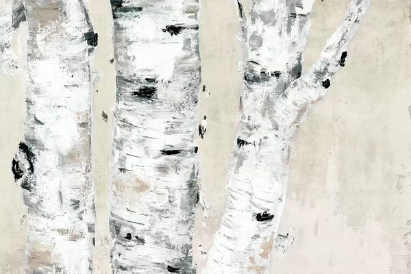 Roaring Brook Art: Birch Tree Close Up Neutral by Marie-Elaine Cusson