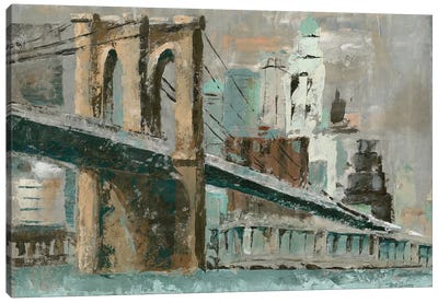 Brooklyn Bridge Cityscape Canvas Art Print - Brooklyn Art