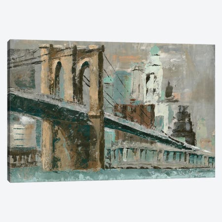 Brooklyn Bridge Cityscape Canvas Print #MEC7} by Marie Elaine Cusson Canvas Art Print