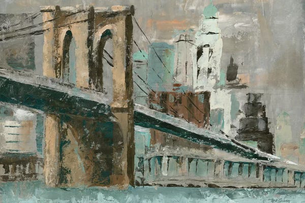 Brooklyn Bridge: Brooklyn Bridge Cityscape by Marie-Elaine Cusson