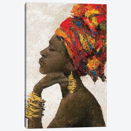 Portrait of a Woman II (gold bracelets) Canvas Print #MEC80} by Marie Elaine Cusson Canvas Art Print