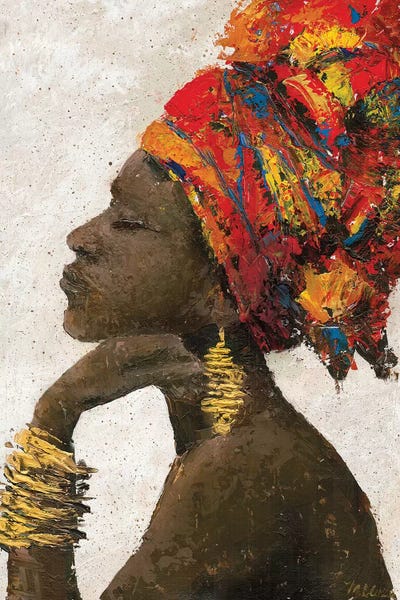African Heritage: Portrait of a Woman II (gold bracelets) by Marie-Elaine Cusson