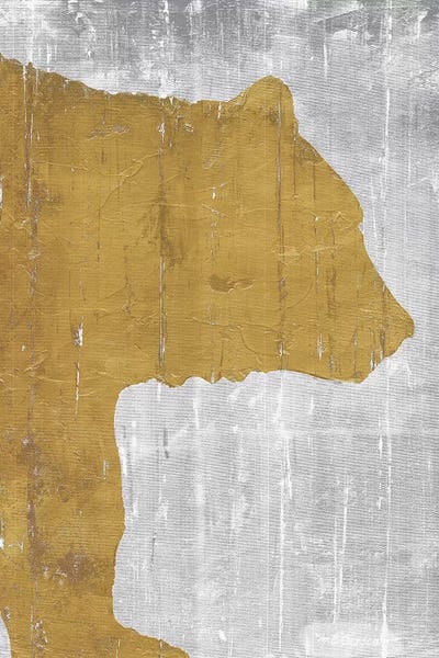 Black & White & Gold: Rustic Lodge Animals Bear on Grey by Marie-Elaine Cusson