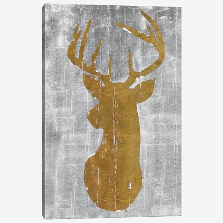 Rustic Lodge Animals Deer Head on Grey Canvas Print #MEC82} by Marie Elaine Cusson Canvas Print