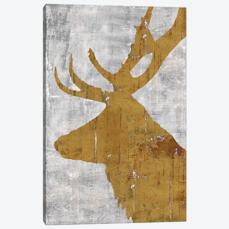 Rustic Lodge Animals Deer on Grey Canvas Print #MEC83} by Marie Elaine Cusson Canvas Print