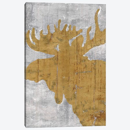 Rustic Lodge Animals Moose on Grey Canvas Print #MEC84} by Marie Elaine Cusson Canvas Artwork