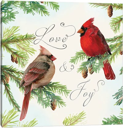 Christmas Blessings III Canvas Art Print - Cardinal Art