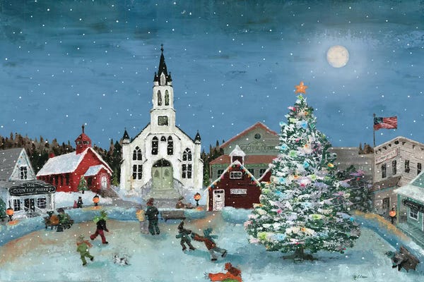 Villages & Towns: Christmas Scene-Moon by Marie-Elaine Cusson
