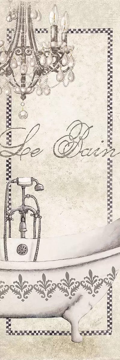 Fleur de Lis Bath Panel II by Marie-Elaine Cusson canvas print