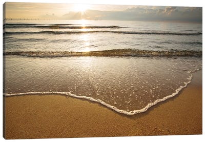 First Landing Sea I Canvas Art Print - Lake & Ocean Sunrise & Sunset Art