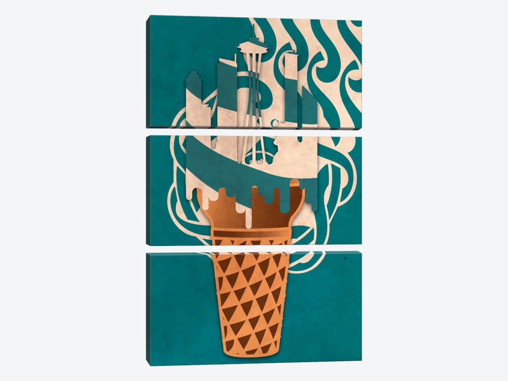 Ice Cream of Goodwill by 5by5collective 3-piece Canvas Art Print