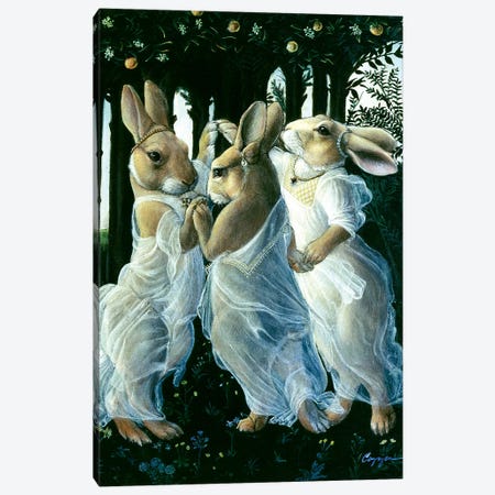 Bunny Graces Canvas Print #MEN14} by Melinda Copper Canvas Wall Art