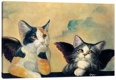 Cherub Kittens Canvas Art Print - Melinda Copper