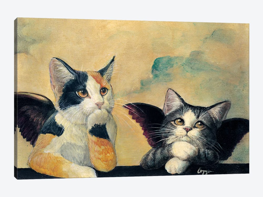 Cherub Kittens by Melinda Copper 1-piece Canvas Artwork