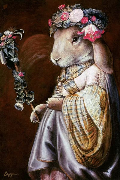 Rabbits: Floral Op by Melinda Copper