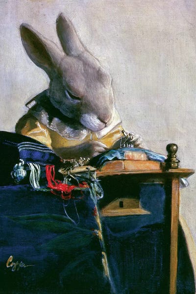 Lace Bunny by Melinda Copper metal wall art