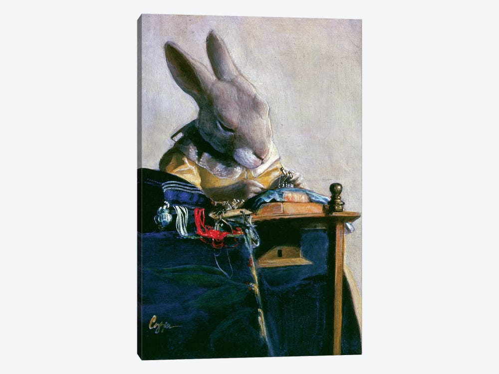Lace Bunny by Melinda Copper 1-piece Canvas Print