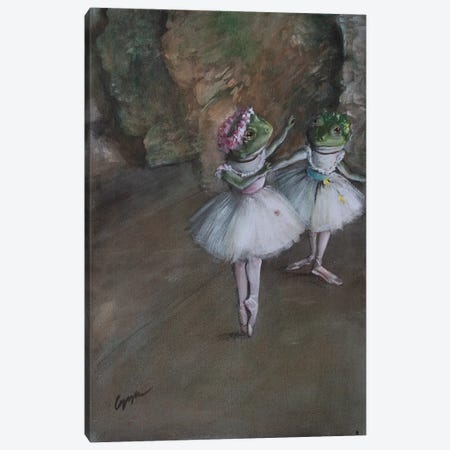 Two Frog Dancers Canvas Print #MEN69} by Melinda Copper Canvas Art