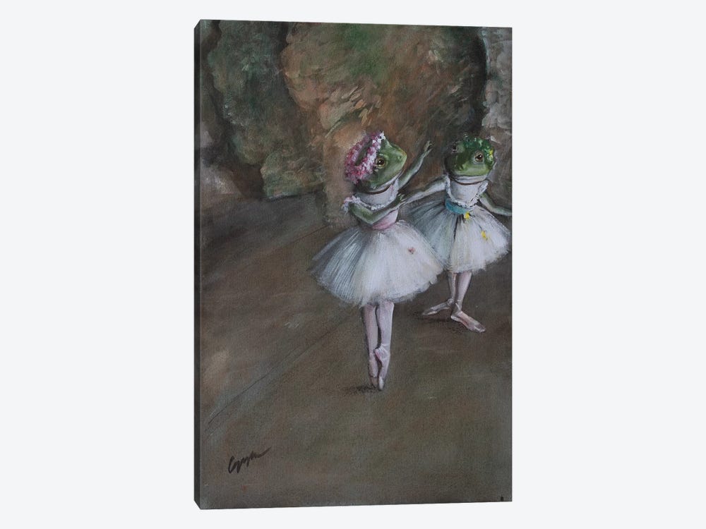 Two Frog Dancers by Melinda Copper 1-piece Canvas Print