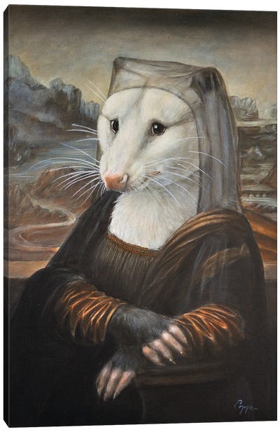 Mona Possum Canvas Art Print - Mona Lisa Reimagined
